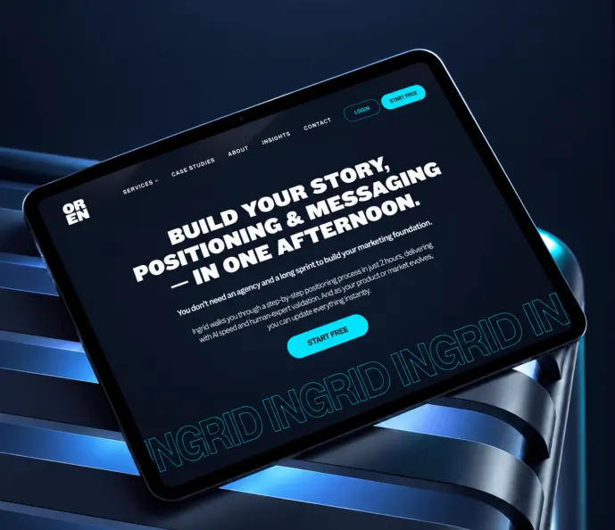 Ingrid website on a tablet