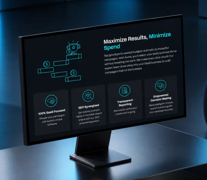 Kurve website section on a monitor