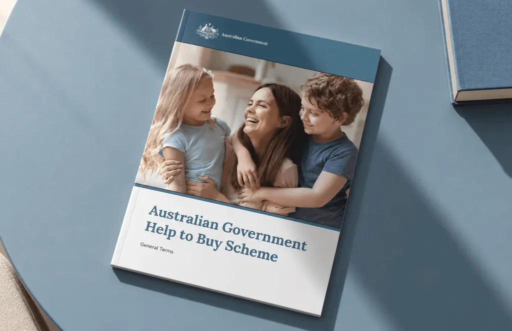 Australian Government Help to Buy Scheme General Terms booklet with a family on the cover